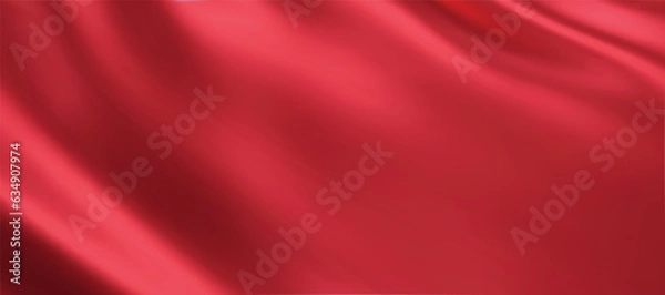 Fototapeta Close-up texture of red silk. Red fabric smooth texture surface background. Smooth elegant red silk in Sepia toned. Texture, background, pattern, template.
