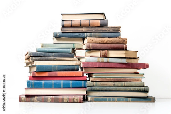Fototapeta Stack of books on white background