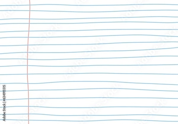 Fototapeta sheet of paper, line in note book page, note strip