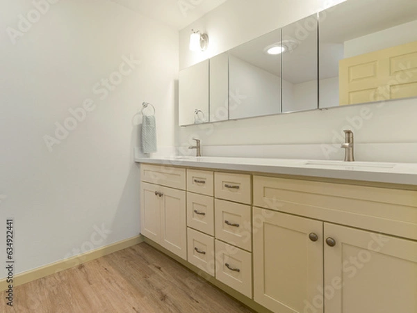 Fototapeta Modern residential empty bathroom interior