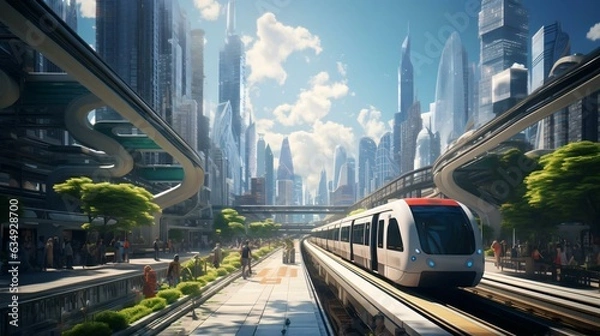 Obraz a train on the railway tracks