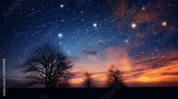 Obraz a colorful sky with trees