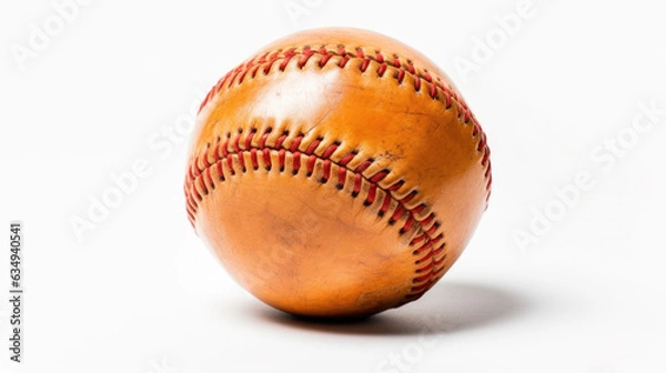 Fototapeta A Baseball isolated on white background. Generative Ai