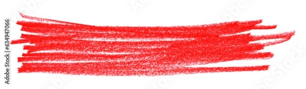 Obraz red pencil strokes isolated on transparent background