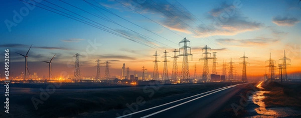 Obraz sunset over the city