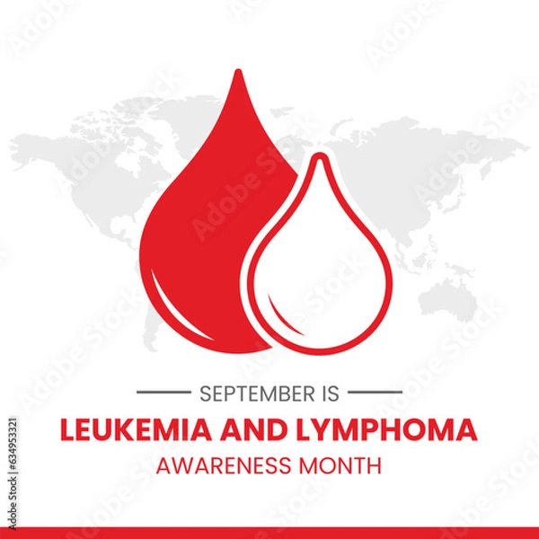 Fototapeta Vector illustration of doubble blood drop icon suitable for posters in celebration of leukemia and lymphoma awareness month