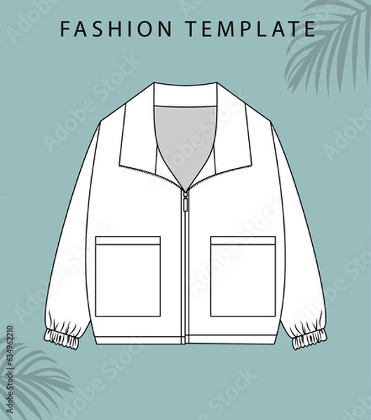 Obraz  jacket fashion flat sketch template