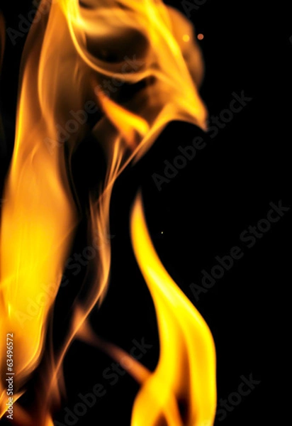 Obraz flame fire on black background