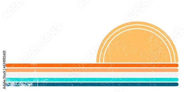 Fototapeta Sun 80s in retro style. Retro sunset collection