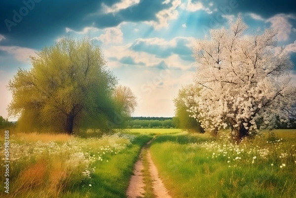 Fototapeta landscape with trees. 