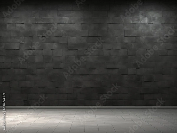 Obraz Texture of a black brick wall abstract dark background for your product display
