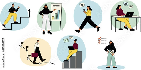 Fototapeta Strategy and planning set