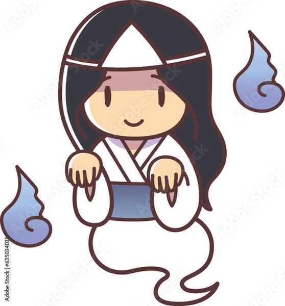 Obraz 幽霊の女性のイラスト素材（ベクター・笑顔）