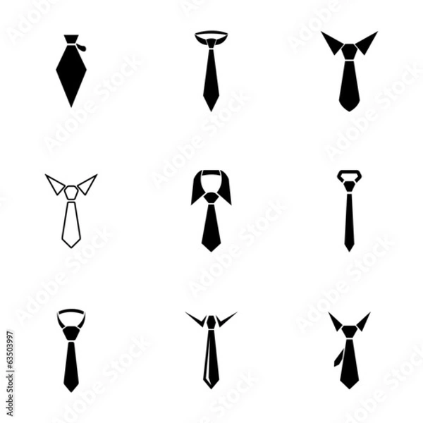 Obraz Vector black tie icons set