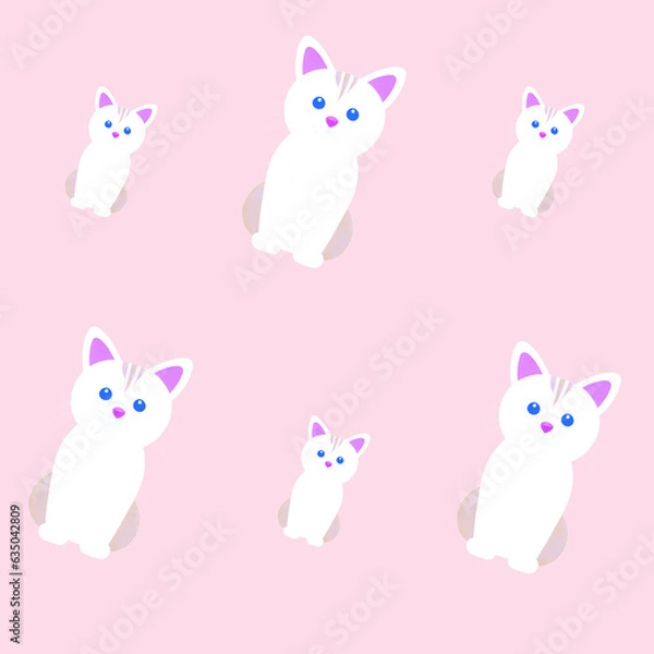 Obraz Pastel cartoon pet stripes background, cat drawing stripes business background, background for business banner and children's banner