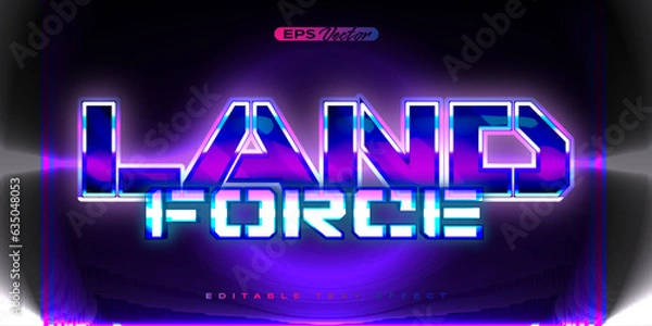 Obraz 80s land force editable text effect back to the future theme