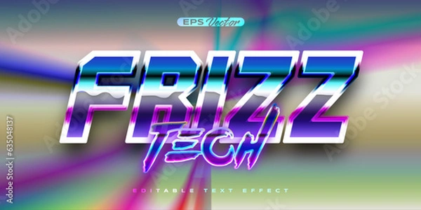 Obraz 80s frizz tech editable text effect back to the future theme