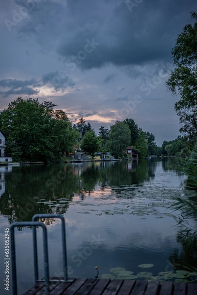 Obraz sunset over the river