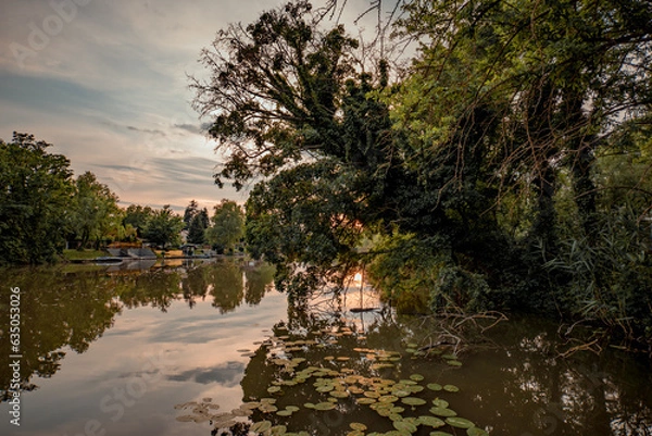 Obraz River in the sunset