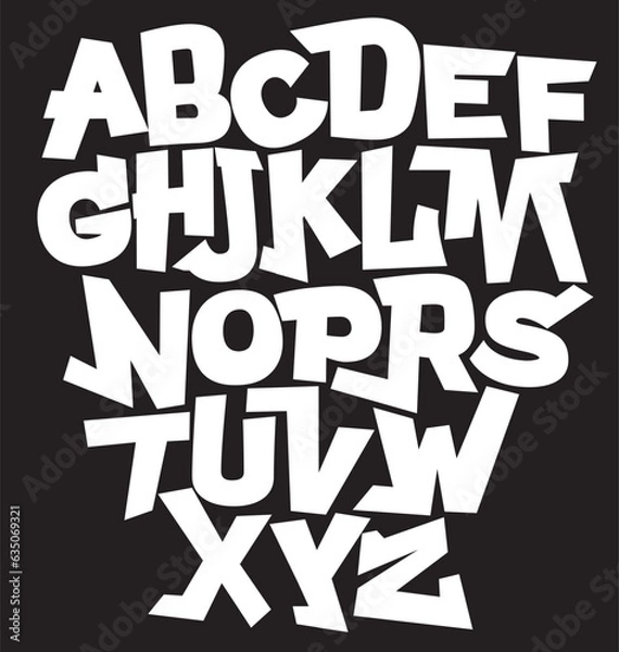 Obraz Vector hand drawn typeface in graffiti style