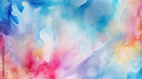 Fototapeta Abstract colorful watercolor background. Generative AI.