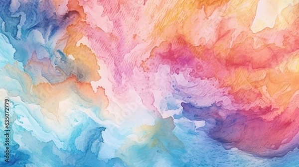 Fototapeta Abstract colorful watercolor background. Generative AI.