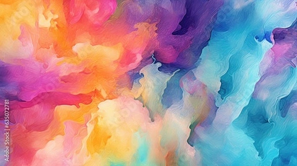 Fototapeta Abstract colorful watercolor background. Generative AI.