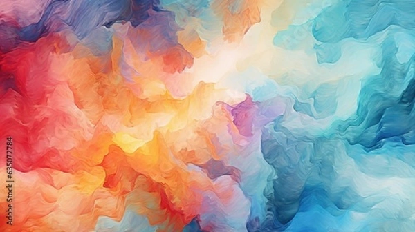 Fototapeta Abstract colorful watercolor background. Generative AI.
