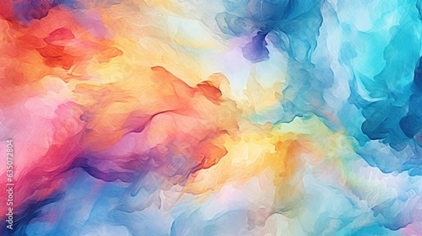 Fototapeta Abstract colorful watercolor background. Generative AI.