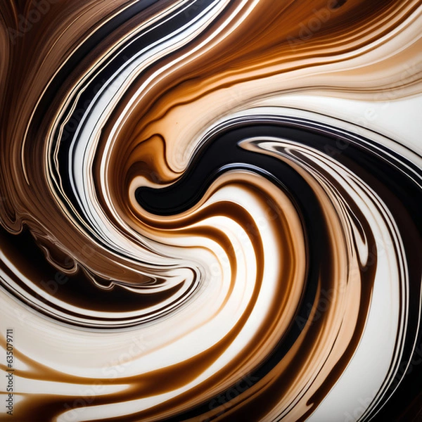 Fototapeta A Close-up Perspective on Coffee's Hypnotic Liquid Textures and Tonalities. Generative AI