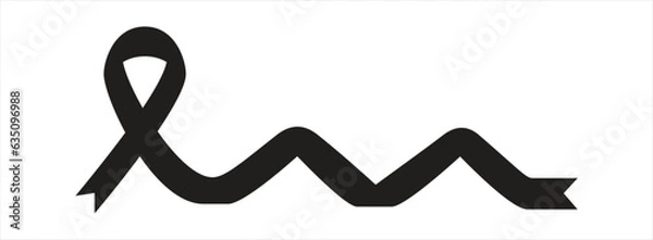 Fototapeta Awareness ribbon icon. Awareness ribbon sign and symbol. Mourning and melanoma support symbol.  Vector illustration.