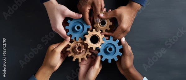 Fototapeta Team Zahnräder