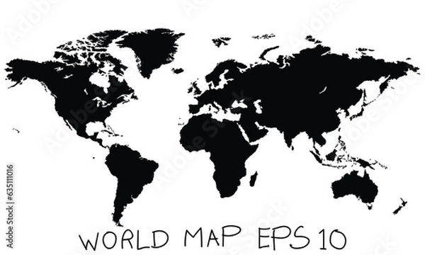 Obraz World Map Earth Globe Vector Illustrator, EPS 10.