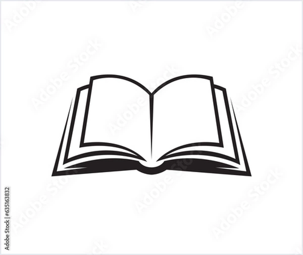 Fototapeta creative black open book logo vector design illustration