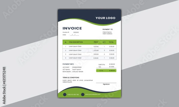 Fototapeta Corporate business letterhead and invoice template, Business Branding identity design template