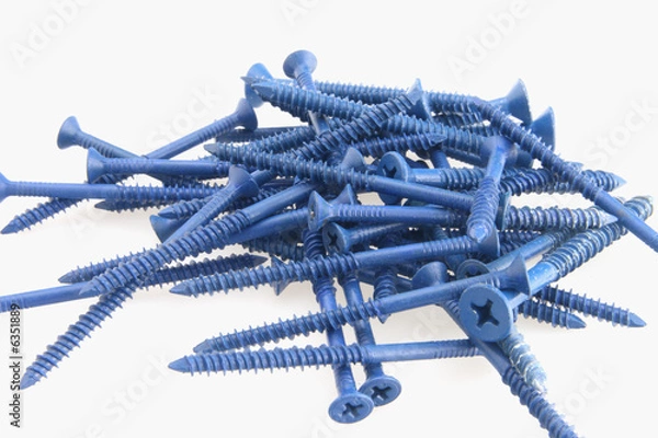 Fototapeta Long blue masonry anchore fastners for use in concrete