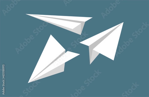 Obraz paper aircraft, airplane origami set illustration vector design