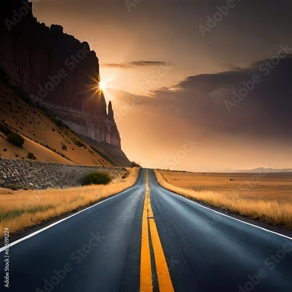 Obraz sunset on the road