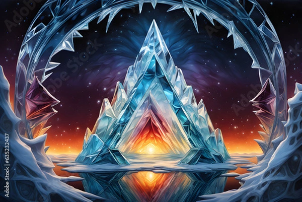 Fototapeta a-brilliant-glass-made-of-ice. generative ai