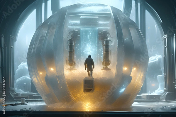 Fototapeta a-brilliant-glass-made-of-ice. generative ai