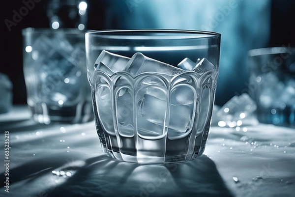 Fototapeta a-brilliant-glass-made-of-ice. generative ai