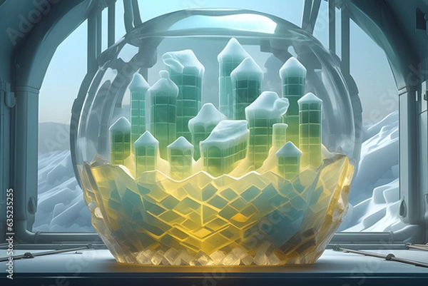Fototapeta a-brilliant-glass-made-of-ice. generative ai