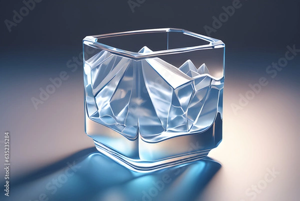 Fototapeta a-brilliant-glass-made-of-ice. generative ai