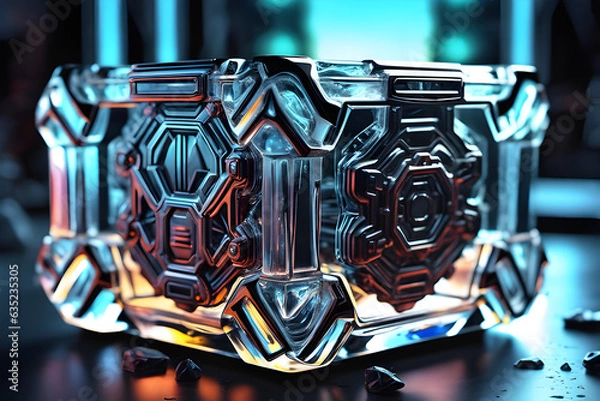Fototapeta a-brilliant-glass-made-of-ice. generative ai