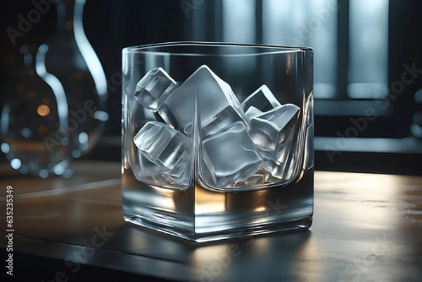 Fototapeta a-brilliant-glass-made-of-ice. generative ai