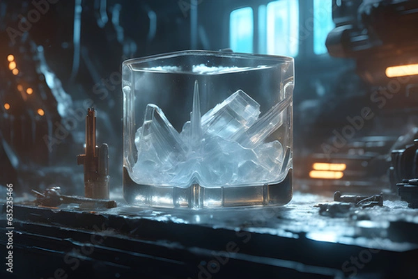 Fototapeta a-brilliant-glass-made-of-ice. generative ai 