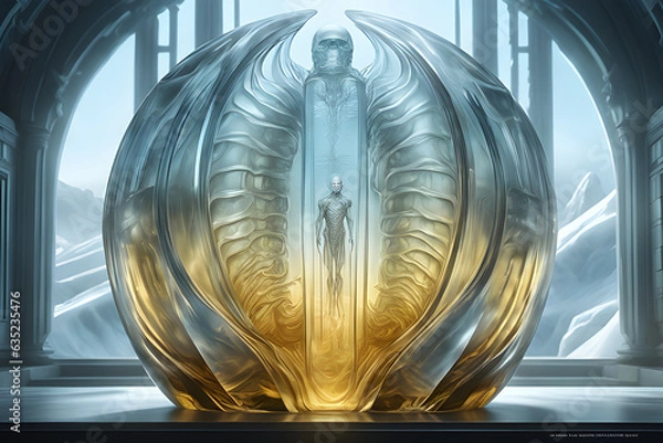 Fototapeta a-brilliant-glass-made-of-ice. generative ai