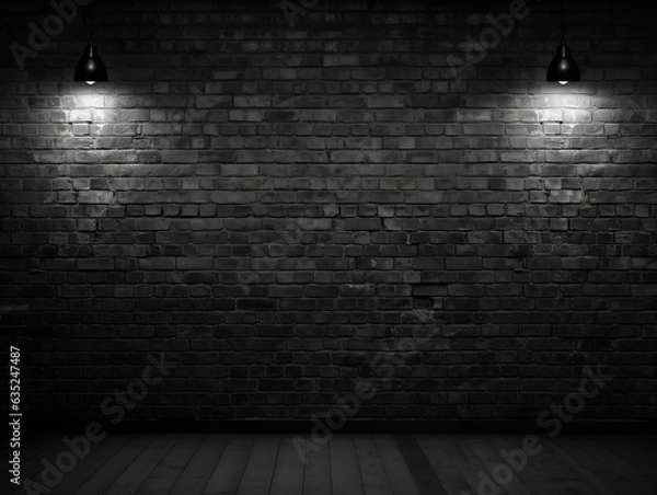 Obraz Texture of a black brick wall abstract dark background for your product display