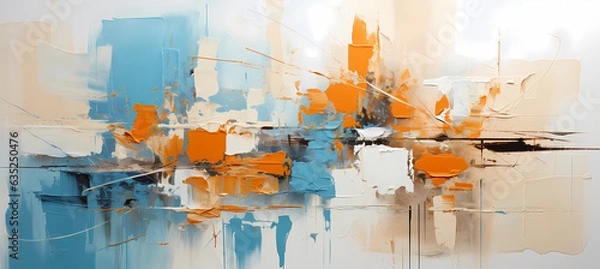 Fototapeta Distressed Beauty: Colorful Abstraction on Unprimed Canvas