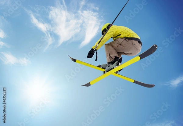Obraz skaczący narciarz